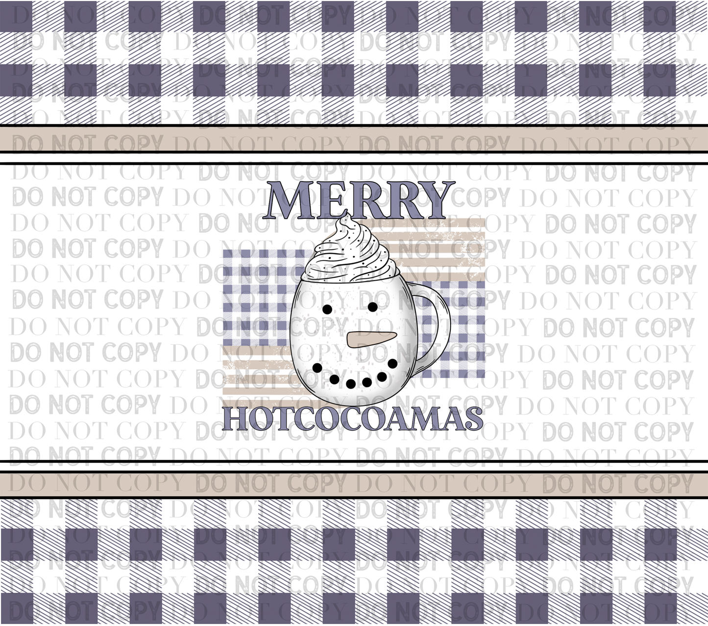 Merry Hot Cocoamas Tumbler Transfer