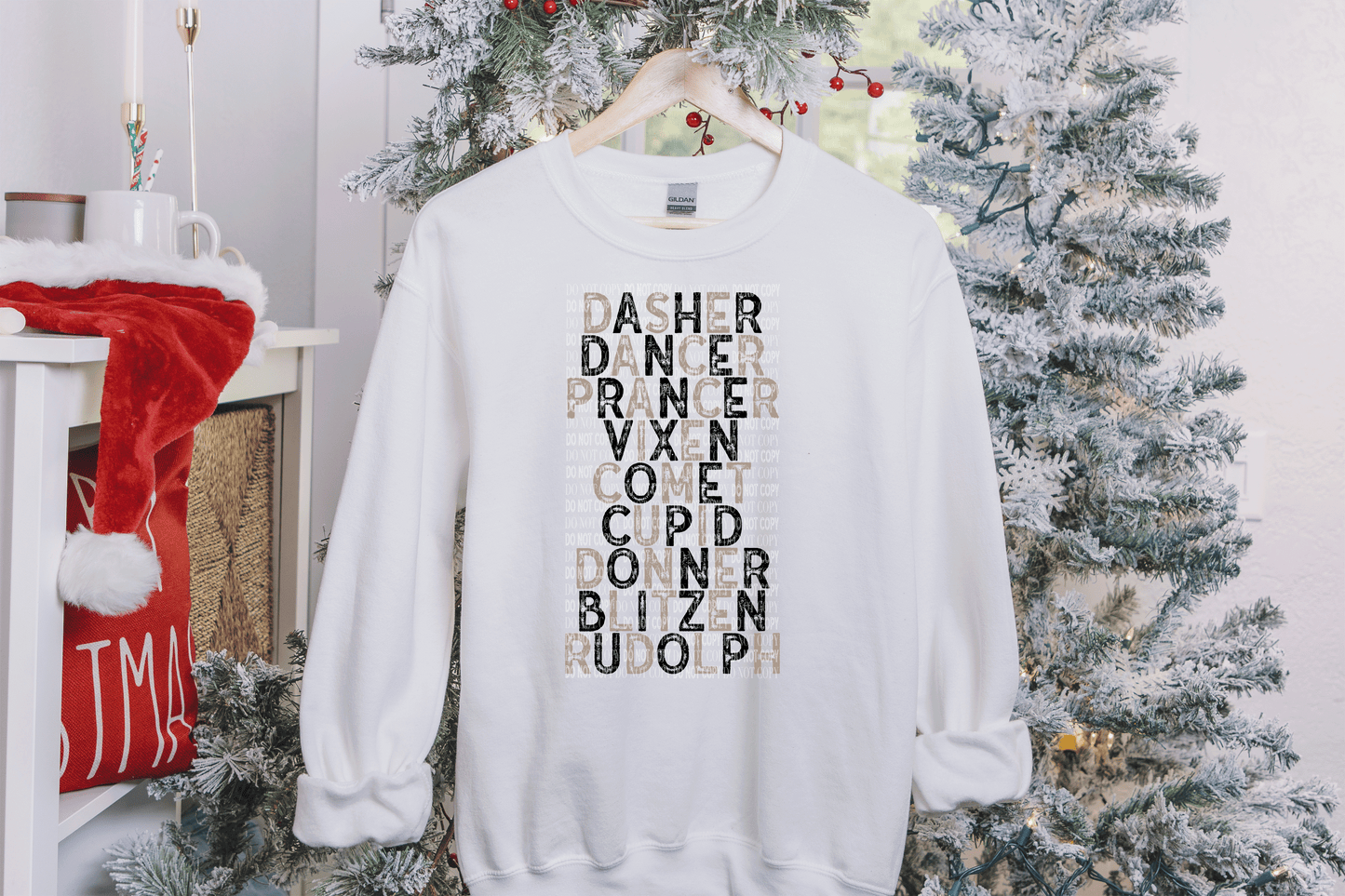 Reindeer Names Hoodie/Crewneck