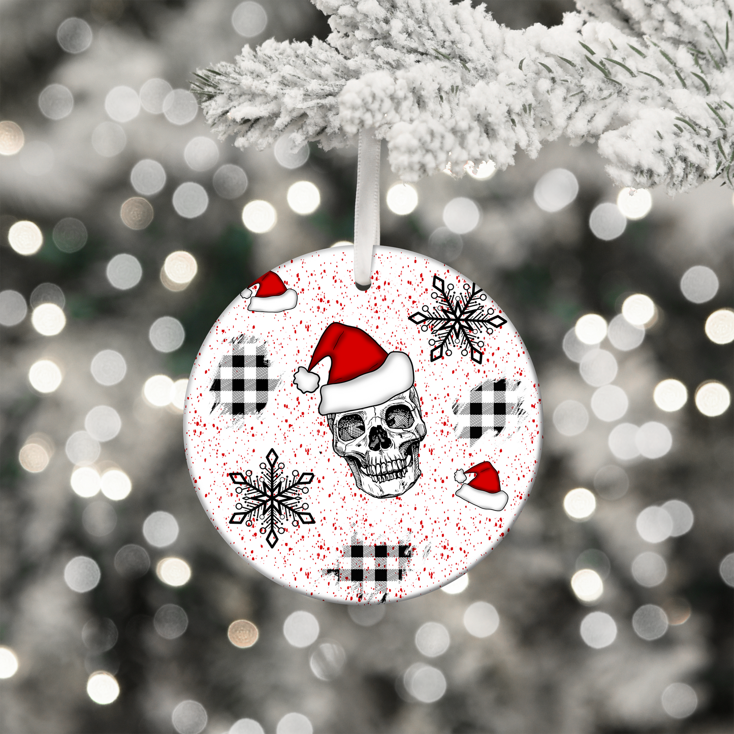 Santa Skull Ornament